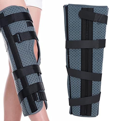 Attelle D'immobilisation de Genou, Attelle de Soutien de Jambe D'attelle de Genou Réglable pour le Soulagement de la Douleur Articulaire