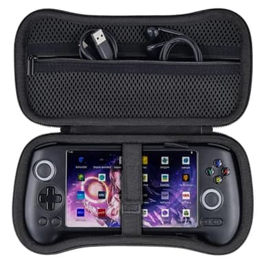 Khanka Dur Cas pour anbernic rg556 Retro Console de Jeu Portable Sac de Rangement pour rg556 5,48 Pouces Android Retro Console de Jeu Portable Cas de téléphone Seulement (Noir)