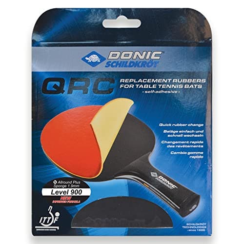 Donic-Schildkröt 752575 700 Champion Revêtement QRC de rechange pour raquette de tennis de table, Noir/Rouge