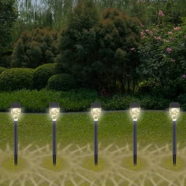 BEPER P207ILO050 Lot de 5 lampes solaires de jardin, lampes solaires de jardin et d'extérieur avec LED, lampes solaires d'extérieur pour marches, lampes solaires avec piquet, IP44, charge automatique