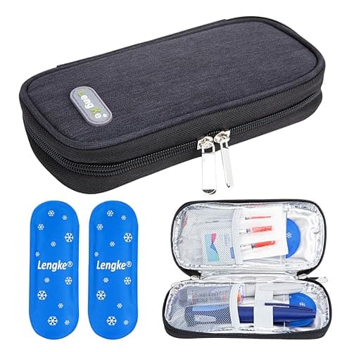 YOUSHARES Trousse Isotherme Insuline - Sac de Voyage Isotherme pour Médicaments pour Stylo à Insuline Diabétique avec 2 Poches de Gel (Noir)
