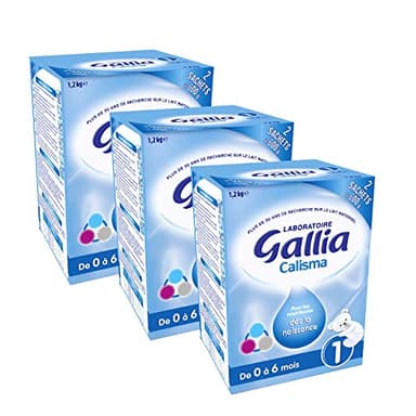 Laboratoire Gallia Calisma - Lait bébé 1er âge en poudre de 0 à 6 mois 1,2 kg - Pack de 3