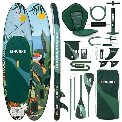Paddle Gonflable Adulte Accessoires de Qualité - HUIIKE | Stand Up Paddle Gonflable 2 Personnes avec Pagaie en Aluminium | Planches de Stand Up avec Grande Stabilité et Résistance | Padel Planche Sup