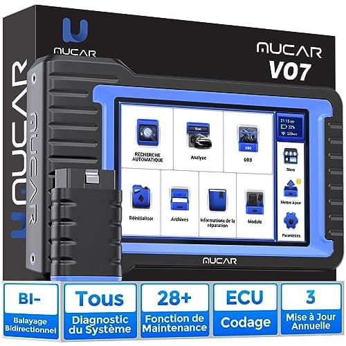 MUCAR VO7 Valise Diagnostic Auto avec 3 Ans de Mise à Jour Gratuite, Outil de Balayage Bidirectionnel OEM avec Codage de l'ECU, 28+ Services, Diagnostic sans Fil OBDII Voiture