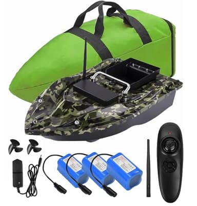Bateau amorceur,12000mah Batteries de grande capacité bateau amorceur peche carpe,500m Télécommande,1.5kg Trémie de chargement.résistant au vent et aux vagues,avec sac à main.