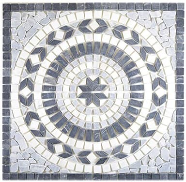 Carrelage mosaïque en pierre naturelle - Grand travertin anthracite noir blanc - Pour décoration murale, salle de bain, WC, cuisine