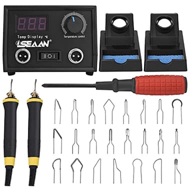 Helangel Kit Pyrogravure Bois,60W 31 Pcs Pyrograveur sur Bois Professionnel Machine à Pyrogravure 0-800°C Contrôle Kit Pyrogravure Professionnel avec LCD Ecran pour Souder Gravure Bois Cuir