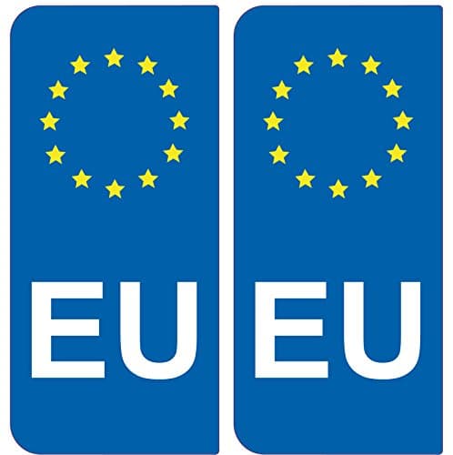 SAFIRMES 2 Autocollants de Plaque d'immatriculation Auto EU Identifiant Européen