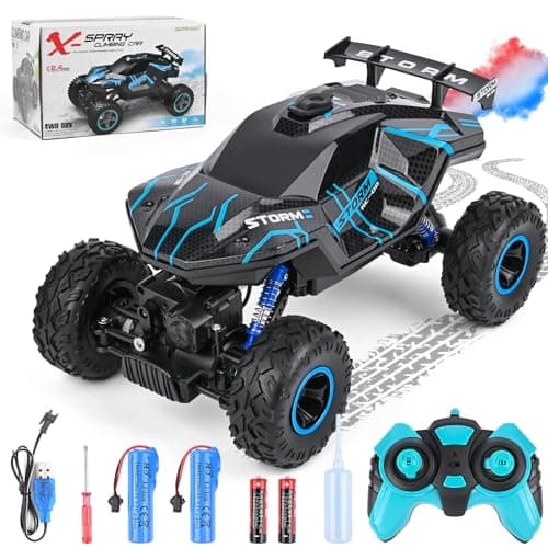Weinsamkeit Voiture Télécommandée Tout Terrain Drift, 1:16 Voiture Telecommandé Enfant, Voitures RC Drift avec Lumière LED et Sprays, Cadeaux Jouets pour Enfants Garçons Fille 6 7 8 9 10 11 12 Ans