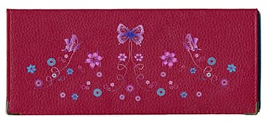 Syl'la Papillon Porte Chequier Long en Cuir pour Femme Rouge