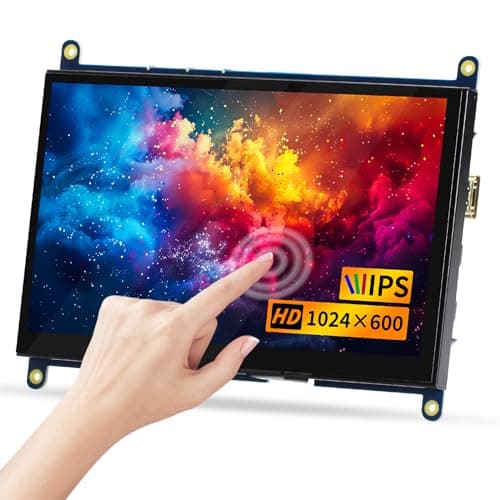CUQI 7 Pouces Raspberry Pi Écran Tactile, HD IPS 1024x600 Mini Moniteur pour Raspberry Pi 3/4/5, PC, Windows, Xbox, Caméra