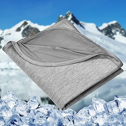 HOMFINE Couverture Rafraichissante d'Été Adulte - Fibre de Refroidissement Japonaise Q-Max>0.45,Double Face Couverture Rafraîchissante pour Lit Canapé Voyage,150x200