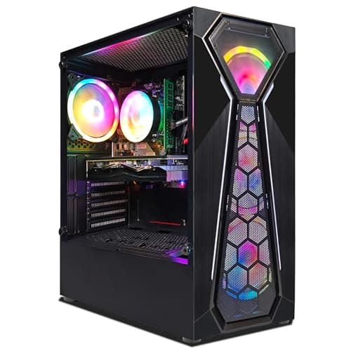 STGsivir PC Gamer Fixe,Ordinateur Gaming, 10th Gen G5905 3.5GHz, Radeon RX 580 8Go GDDR5, RAM 16Go, SSD 1To, WiFi, BT 5.0, Ventilateur RVB x 4, W11H64