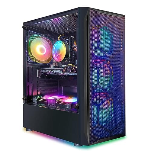 STGsivir PC Gamer Fixe,Ordinateur Gaming,Radeon RX 580 8Go,i7 jusqu'à 3,9GHz, 16Go RAM, 512Go SSD, 600M WiFi, BT 5,0, Ventilateur RGBx6, W10H64