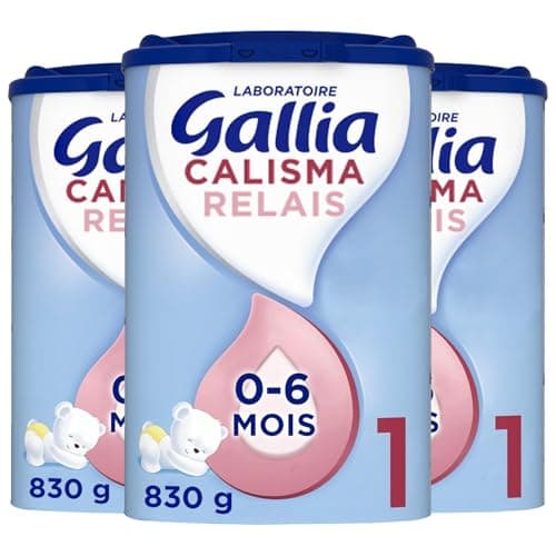 Laboratoire Gallia, Calisma Relais 1er âge, Lait en Poudre pour Bébé de 0 à 6 Mois, Association Unique d'Ingrédients, en Relais et-ou Complément de l'Allaitement Maternel, Lot de 3x830g