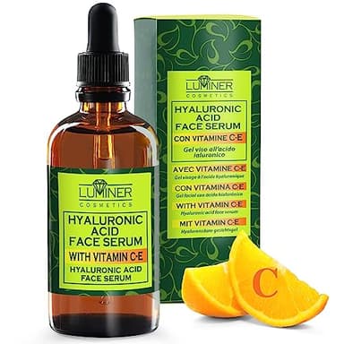 LUMINER - Sérum Visage 100 ml à l'Acide Hyaluronique, Formule Anti-Rides Naturelle Enrichie en Bave d'Escargot, Aloe Vera et Vitamine C-E, Contour des Yeux Hydratant et Repulpant