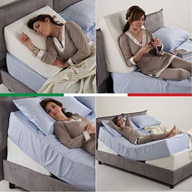 Coussin orthopédique, postural à mémoire de Forme, pour lit ou canapé pour Circulation Sanguine ou Reflux avec Tissu hypoallergénique, Coussin pour améliorer la Lecture, Repose-Dos Triangulaire