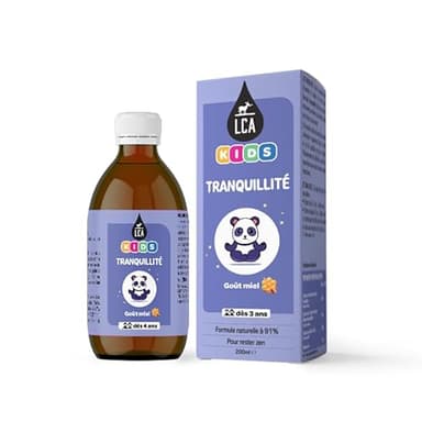 LCA KIDS TRANQUILLITÉ | Stress, Angoisse, Agitation | Verveine citronnée, Tilleul, Magnésium, Vitamine B6 | Enfant dès 3 ans | Goût Miel | Ingrédients d'origine naturelle | Solution buvable | 200ml