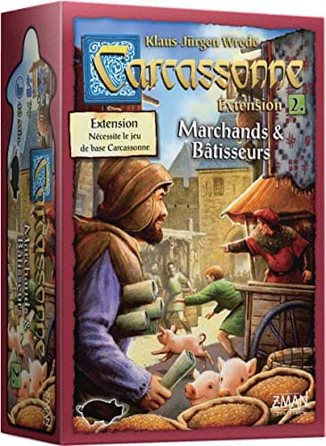 Z-Man Games | Carcassonne - Extension 2 Marchands & Bâtisseurs | Jeu de société | À partir de 7 Ans | 2 à 6 Joueurs | 40 Minutes