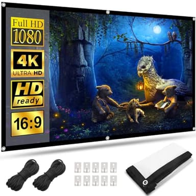 Ecran Videoprojecteur 84 Pouces,HOPFROG Double Face Portable Murale Ecran de Projection Anti-Plis 4K Full HD 16: 9 Pliable pour Cinéma Maison Entreprise Commercial,186 x 105 cm