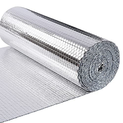 VOUNOT® Isolant Thermique en Film Aluminisé a Bulles Double Face 3mm Résistant pour Réflecteur radiateur de Chaleur et Protéger Contre Froid Idéal pour Fenetre, Voiture, Radiateur 0.6x10M