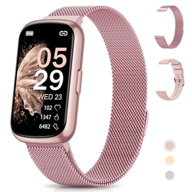 Sanorum Montre Connectée Femme, 1.47" Tracker d'Activité, 24 Modes Sportifs, Suivi Sommeil, Fréquence Cardiaque, SpO2, Podometre Fonction Féminine Etanche IP68 Longue Durée Smartwatch Android iOS Rose