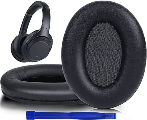 SOULWIT Doux Cuir Protéiné Mousse Coussin Coussinets pour Sony WH-1000XM3 (WH1000XM3) Over-Ear Casque,avec Mousse à mémoire d'isolation phonique, épaisseur supplémentaire