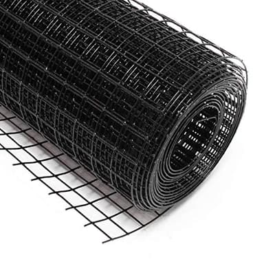 Fil de Grillage Noir Acier galvanisé Maille carrée 19x19mm Rouleau 25m Hauteur 50cm Clôture Volière