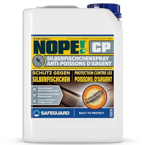 NOPE! CP Anti-Poissons d’Argent - 5L - Solution contre les Poissons d'Argent dans la Maison (Salle de Bain, Pièces Humides)