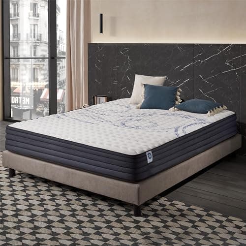 NATURALEX - Matelas PerfectSleep 140x190 cm - 24 cm - Soutien Mousse à mémoire de Forme - Accueil Blue Latex - Confort Mi-Ferme - Respirant - 7 Zones - Réversible Face été/Hiver - Fabriqué en Europe
