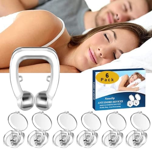 6PCS Pince à Nez Anti Ronflement Clip de Nez Anti Ronflement Dilatateur Nasal Silicone Magnétique Clip Nasal,améliorer la qualité du sommeil, empêcher le ronflement (Blue-2)