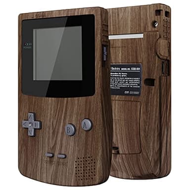 eXtremeRate Coque de Remplacement avec Boutons pour GBC Gameboy Color, Compatible avec GBC OSD IPS & Regular IPS & Standard LCD, Console et Écran Non Inclus-Grain de Bois