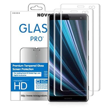 NOVAGO Compatible avec Sony Xperia XZ3- Lot de 2 Films Protection écran Verre trempé incurvé, protège la totalité de l'écran (Transparent Incurvé)