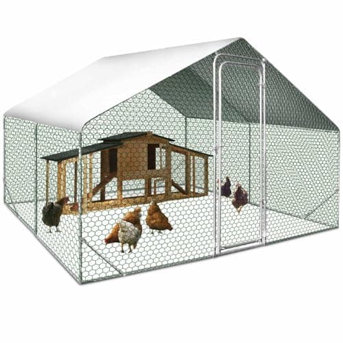 IDMarket - Enclos poulailler 9 m² Parc grillagé 3x3 M Acier galvanisé