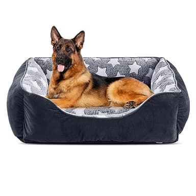 FURTIME Panier Chien Lit pour Chien Panier Canapé pour Chien Coussin Chien Dehoussable Lavable Lit Chien Doux et Confortable Panier Grande Chien Antidérapant Paniers pour Chiens Noir XXL(106x80x23cm)
