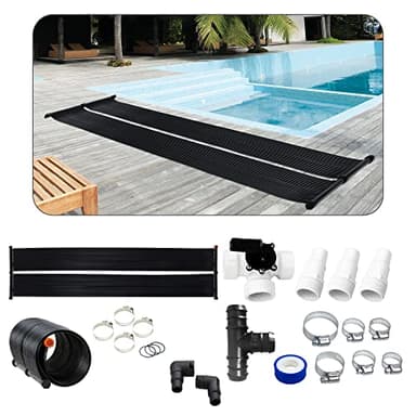 AREBOS Chauffe-Eau Solaire | Capteur Solaire | Chauffe-Piscine |Tapis Solaire | Absorbeur Solaire | 300 x 66cm | Plastique résistant aux UV | INCL. Ensemble de dérivation