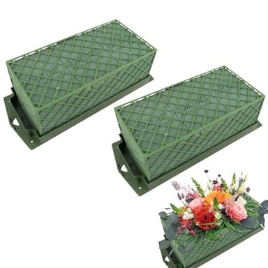 2 Pièces Mousse Florale pour Fleurs Fraîches et Artificiels, Mousse pour Composition Florale avec Support et Grille, Éponge à Fleurs pour Arrangement Floral Centre de Table Mariage Décorations de Fête