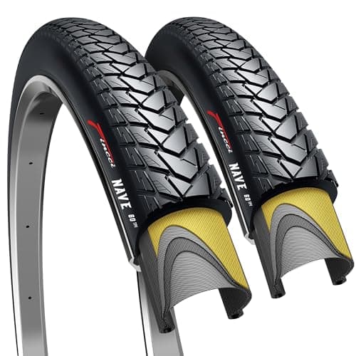 Fincci Pneus Velo 700x35с - Paire Pliable Tires 28 x 1.35 Pouces avec Nylon Anti Crevaison 1mm, 60 TPI - Pneus 37-622 pour Urbain Bicyclette, Route & VTT & Tournée & Électrique Velo - Un Paquet de 2