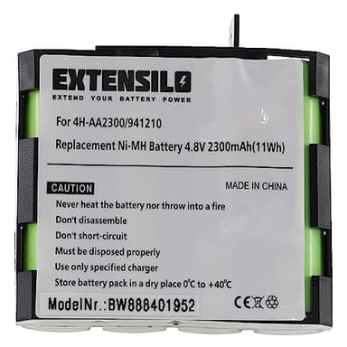 EXTENSILO Batterie Compatible avec Compex Runner, Sport Elite, Performance, SP2.0, SP4.0, Sport Appareil médical (2300mAh, 4,8V, NiMH)