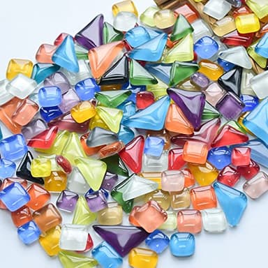 500g carreaux de mosaïque de cristal irréguliers, petites particules de couleur, tuiles en verre de cristal pour le bricolage, matériaux décoratifs(mélange de couleurs)
