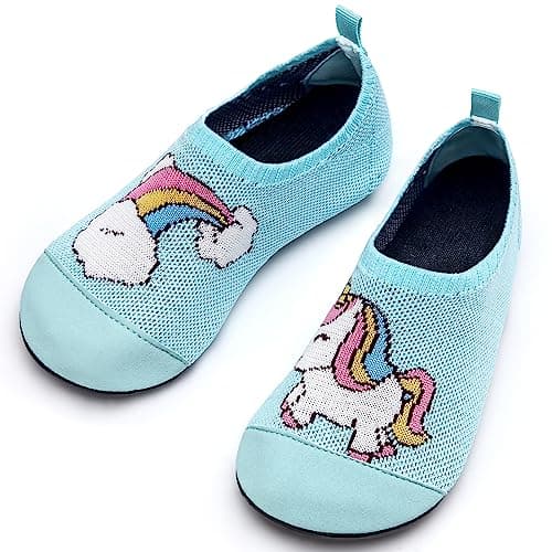 Torotto Chaussons Enfant Garçon Filles Respirant Pantoufles Doux Antidérapant Unisexe Chaussette Bebe Chaussures Licorne Bleu Aqua 26/27 EU