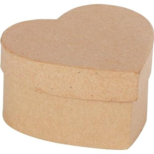 Lot de 10 boîtes forme coeur en carton à décorer