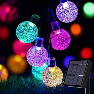 Useber Lampes solaires d'extérieur de jardin, 7,3 m, 50 LED - Étanche - Globe de cristal - Lumières de Noël pour jardin, tonnelle, camping, fête, décorations de Noël (colorées)