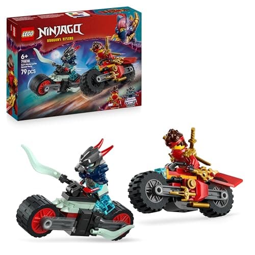LEGO Ninjago Kai Et La Course De Motos - Jouet avec 2 Motos Ninjas Et Roues Mobiles - 2 Minifigurines avec Accessoires De Combat - Cadeau pour Garçon Dès 6 Ans & Fans du Soulèvement des Dragons 71838