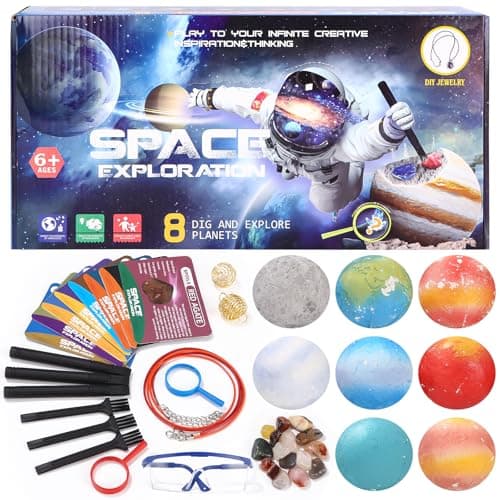 Cristaux et Pierres Précieuses Kits Excavation, Experiences Scientifiques Enfants, Archéologie Enfant pour 6 7 8 9 10 Ans, Creuser la Les huit planètes, Géologie, Science et Jeu, Cadeaux
