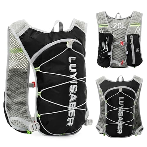 flintronic 2.5L Sac à Dos Hydratation, Sac à Dos de Course Ultraléger, Sac à Dos de Vélo, Ajustables à Taille Sac à Dos D'eau avec Design Réfléchissant pour Femme Homme Marathon Randonnée