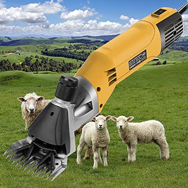 Vinteky Tondeuse à Mouton Électrique 780W Tondeuse Electrique Professionnelle pour Laine Tondeuse Animal électrique Professionnelle Peu de vibrations 6 Vitesses Ajustable Économie de Travail(Jaune)