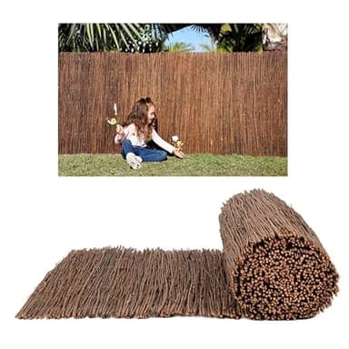 Suinga - Clôture en osier multibrins de 2 x 3 mètres, occultation à 95%, recommandée pour l'ombre ou la délimitation de votre jardin.