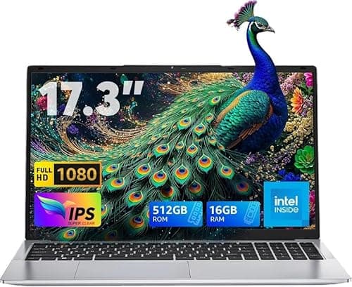 ACEMAGIC PC Portable 17.3 Pouces Full HD,16 Go RAM DDR4 512Go SSD ln-tel N97 pc Portable,WiFi,BT5.0,Type_C, USB3.2,PC de Bureau