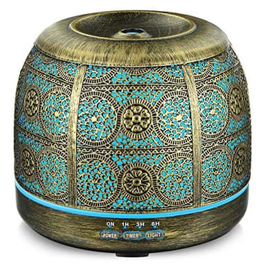 SALKING Diffuseur d'Huile Essentielle, 500ml Ultrasonique Diffuseur Huiles Essentielles Electrique, Humidificateur d'air avec 7-Couleurs Changeantes Arrêt Automatique pour Chambre/Spa/Yoga/Massage